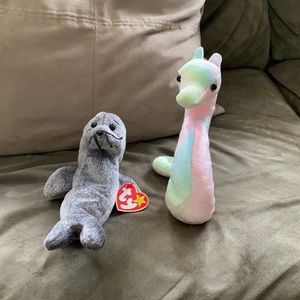 Neon and slippery beanie baby
